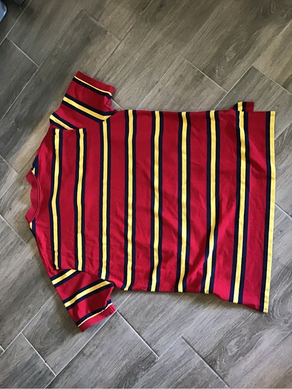 Ralph Lauren Red Polo with Navy and Yellow Stripes - Picture 3 of 3